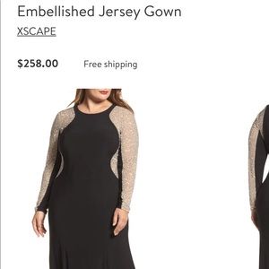 XSCAPE Jersey embellished gown